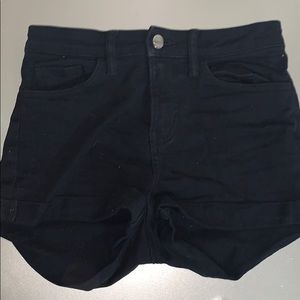 High waisted black shorts